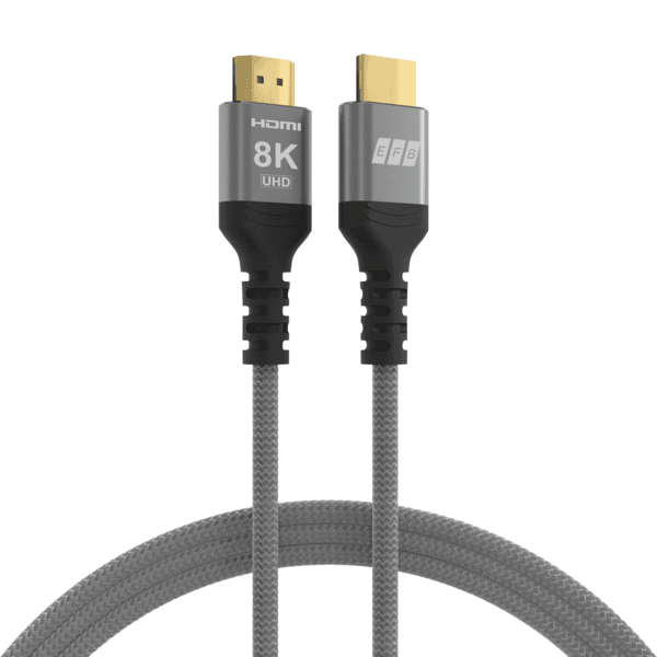 Hdmi Kabel Ultra High-Speed 8k60hz 48 Gbit/S, 2m Grau Komp. Mit Hdmi 2.1/2.0