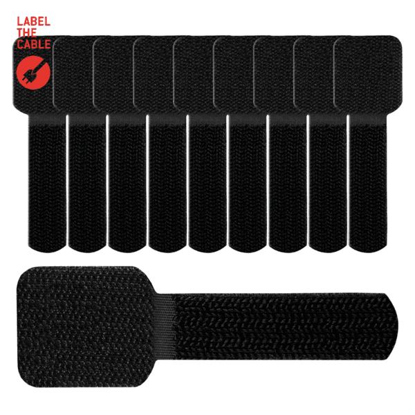 Ltc Wall Straps Selbstklebende Klettkabelhalter, 10 Stück Set Schwarz