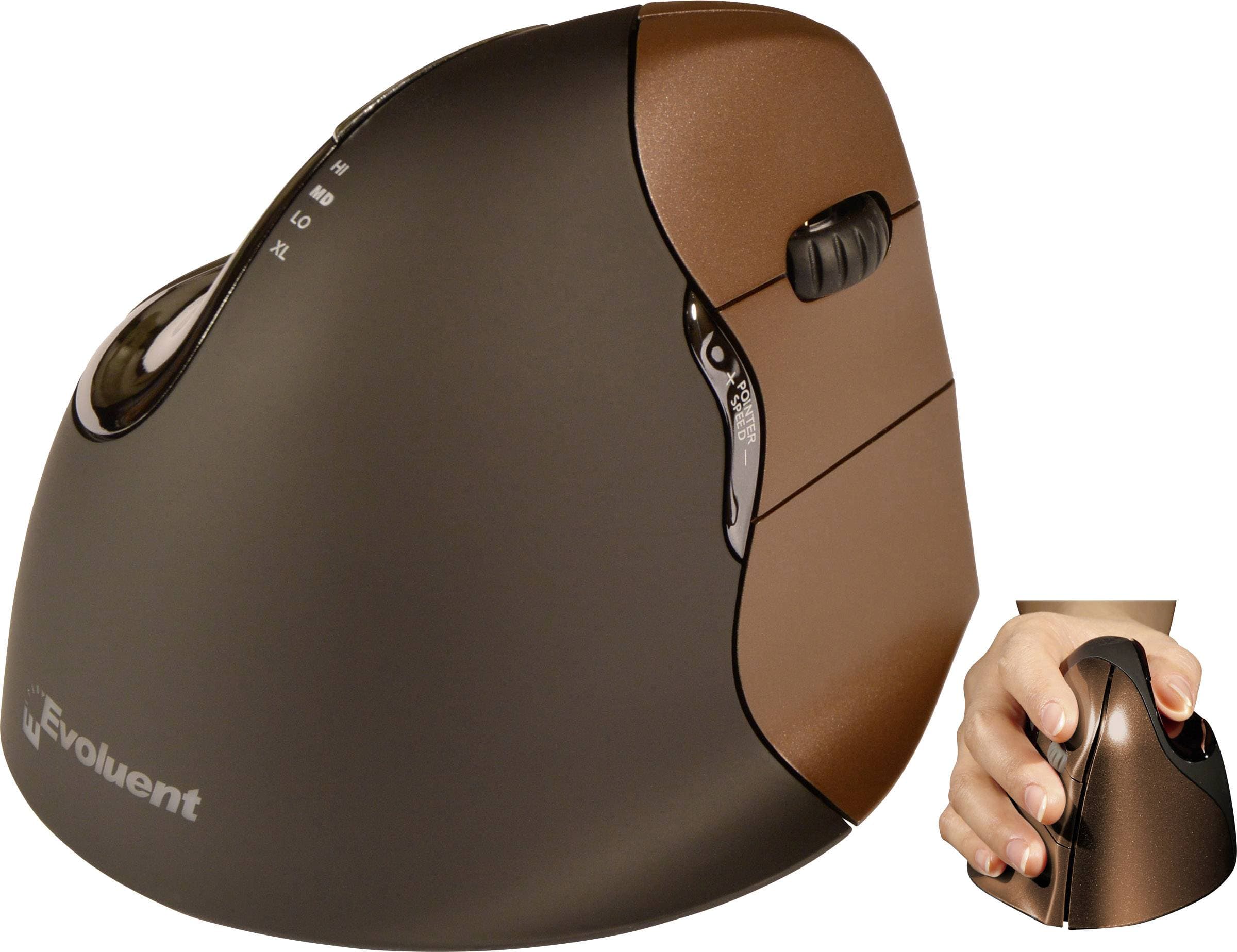 Evoluent Maus Verticalmouse 4 Small Drahtlos Bl/Brown Usb Retail