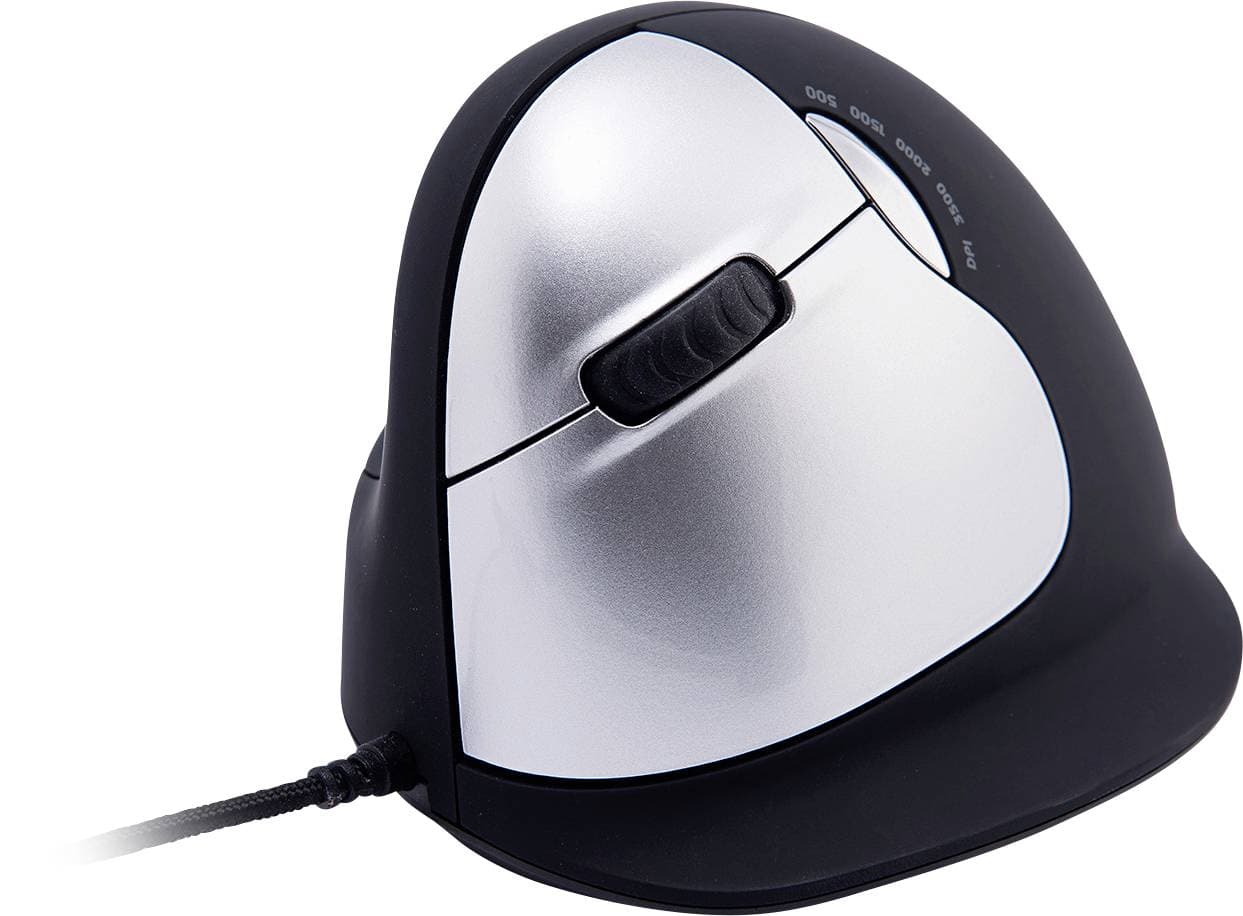 R-Go Maus He Ergonomisch Links Usb Groß Schw./Silb